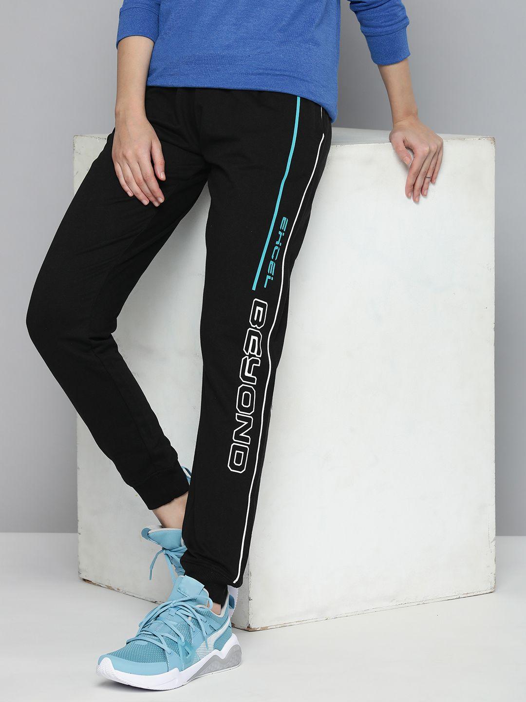 hrx by hrithik roshan women regular fit typography joggers