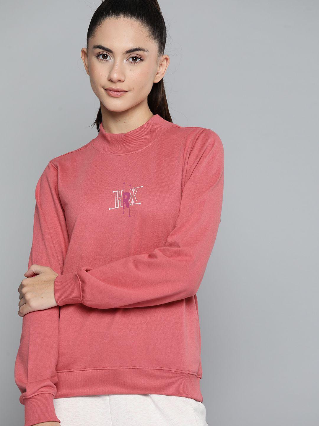 hrx by hrithik roshan women rose printed sweatshirt