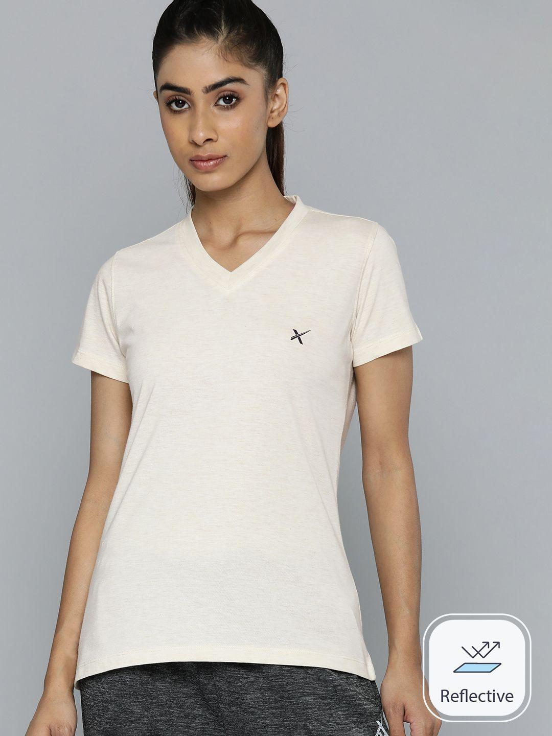 hrx by hrithik roshan women solid v-neck t-shirt