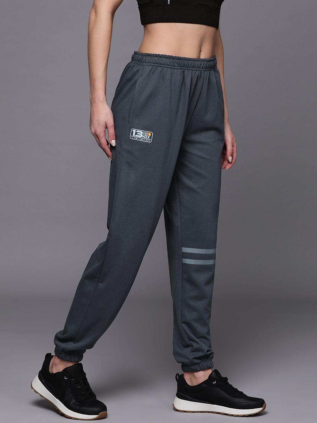 hrx by hrithik roshan women striped detail joggers