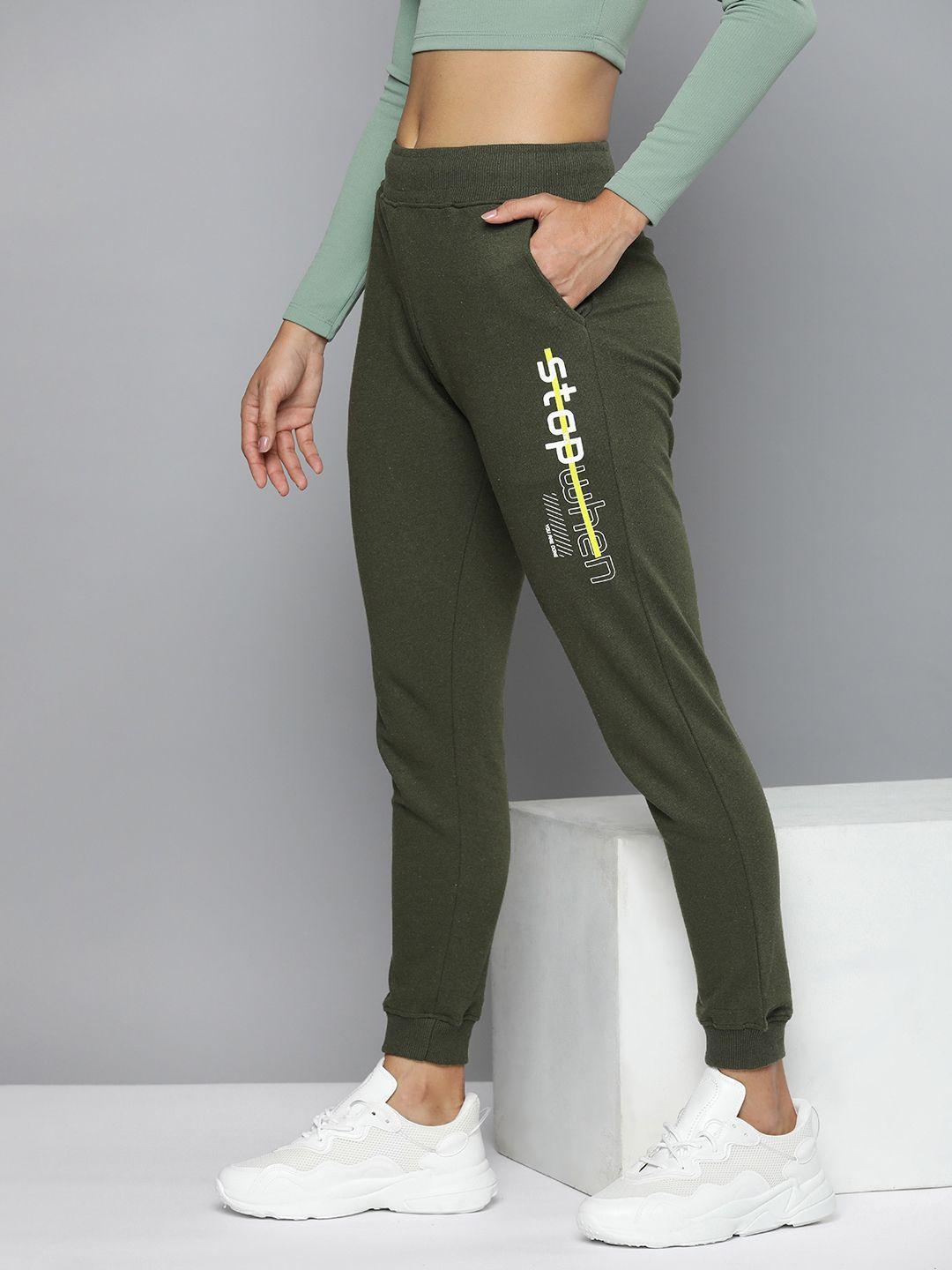 hrx by hrithik roshan women typography printed joggers