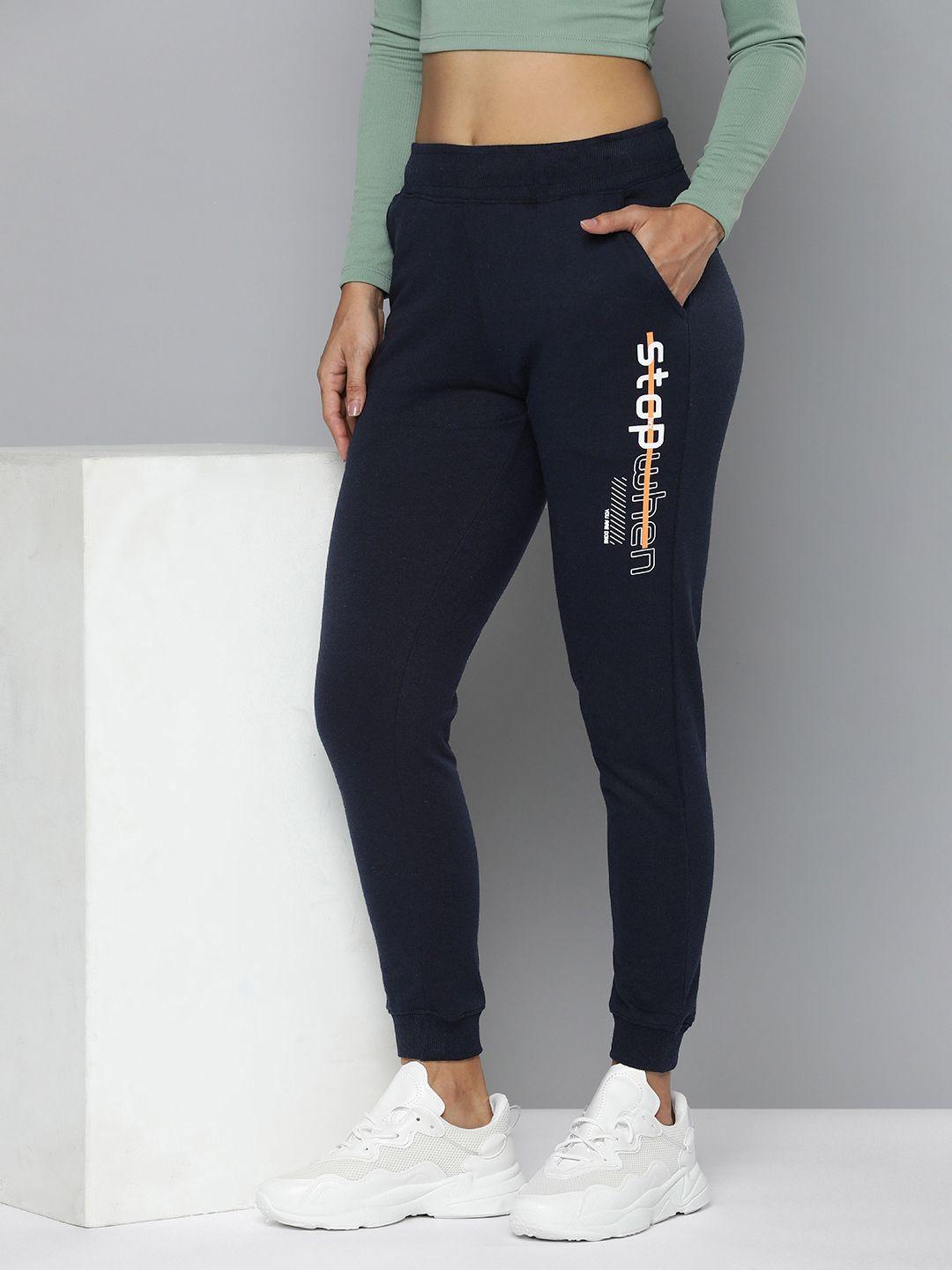 hrx by hrithik roshan women typography printed joggers