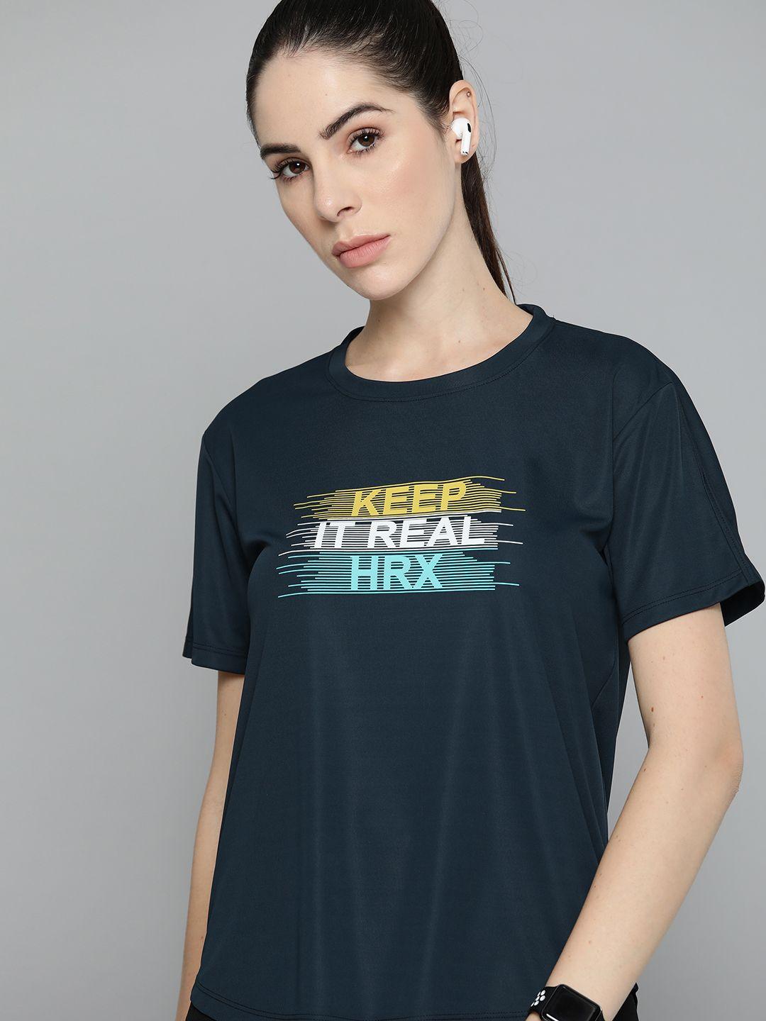 hrx by hrithik roshan women typography printed t-shirt