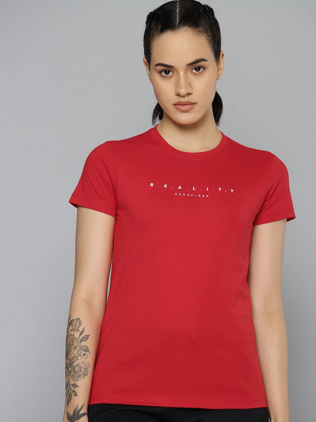 hrx by hrithik roshan women typography printed t-shirt