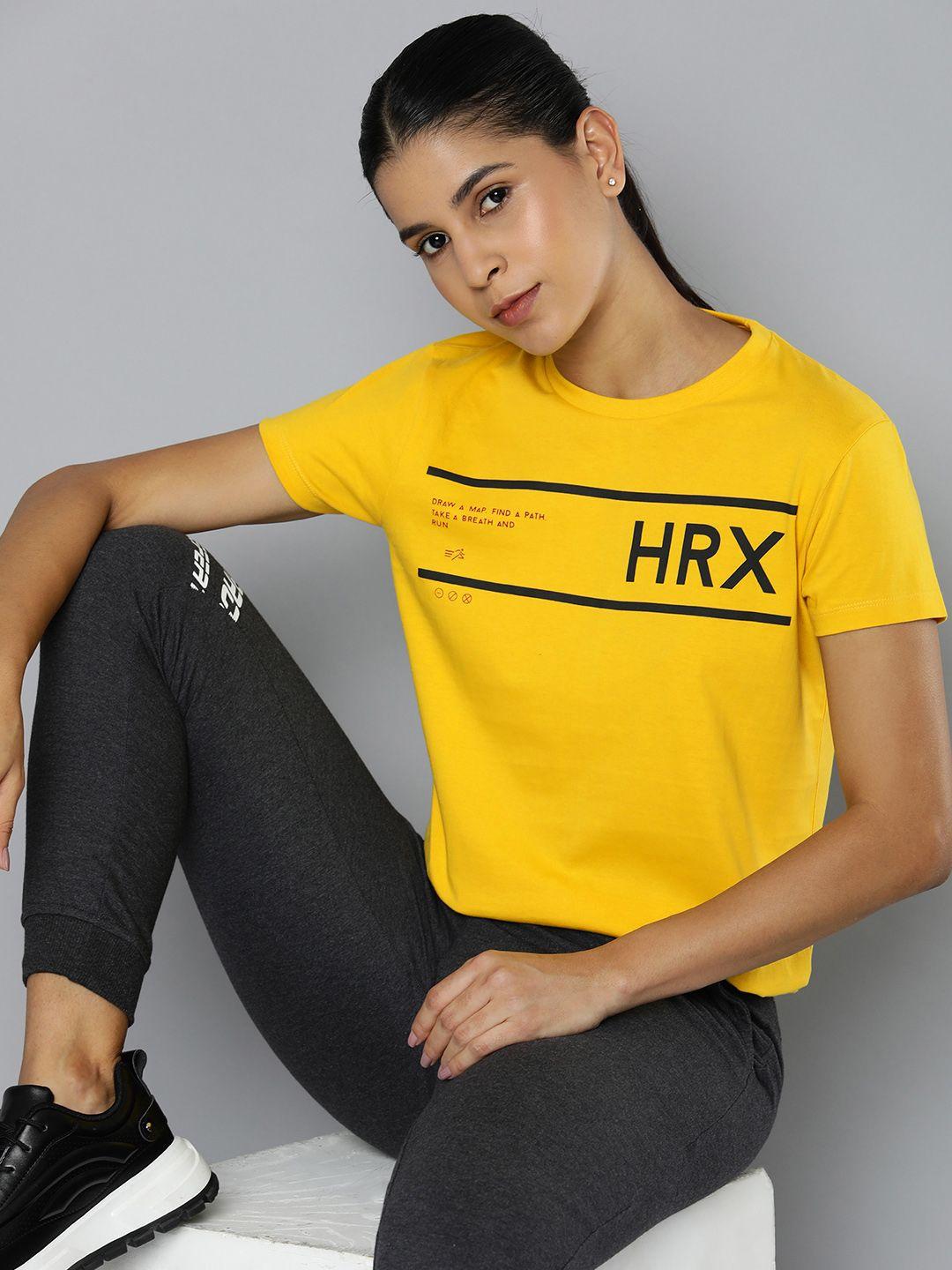 hrx by hrithik roshan women typography printed t-shirt