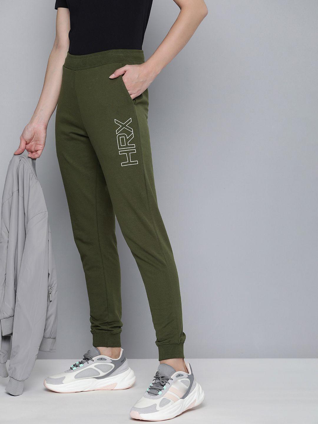 hrx by hrithik roshan women typography regular fit joggers