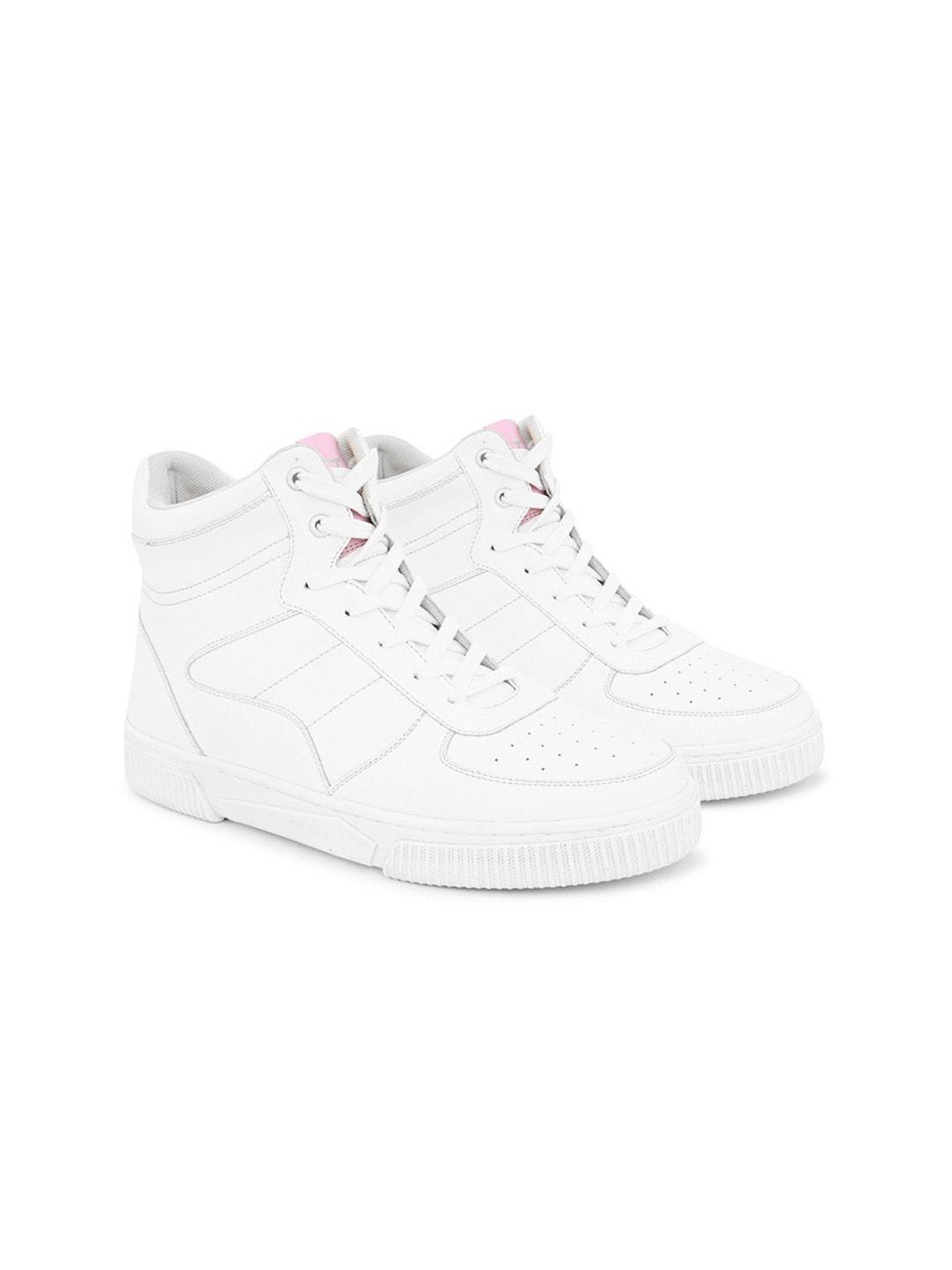 hrx by hrithik roshan women white perforated lightweight mid-top sneakers