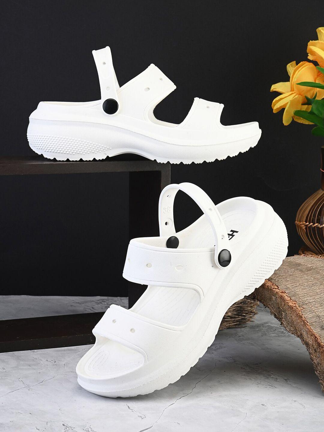 hrx by hrithik roshan women white rubber clogs