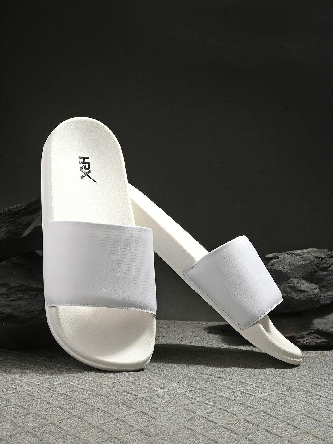 hrx by hrithik roshan women white slip-on sliders