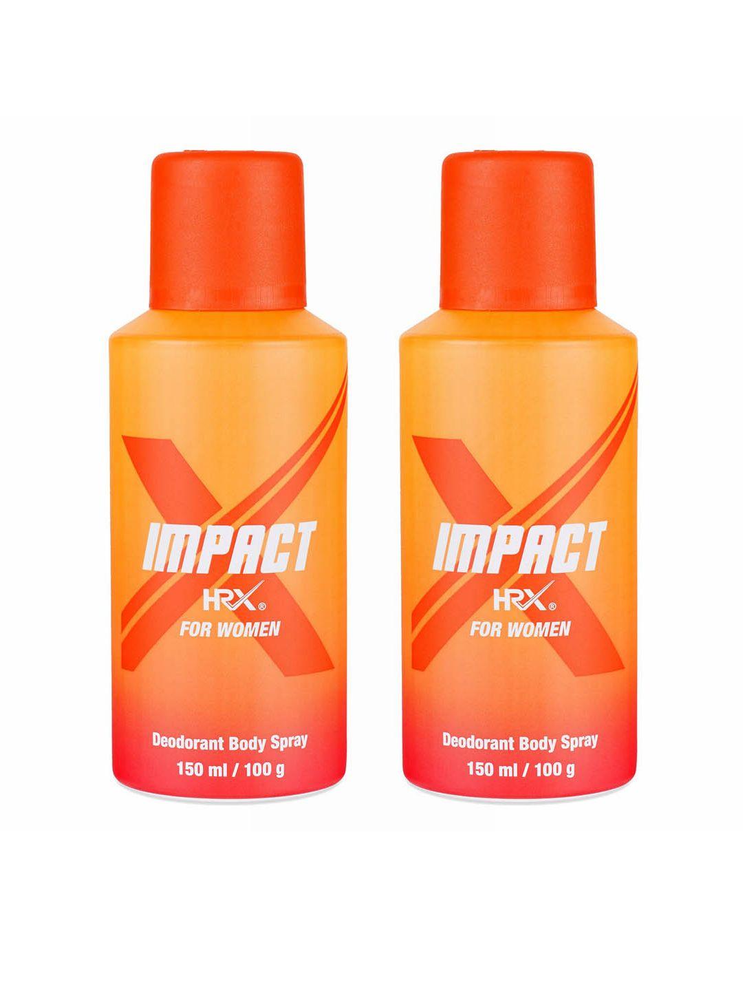 hrx women set of 2 impact deodorant body spray - 150 ml each
