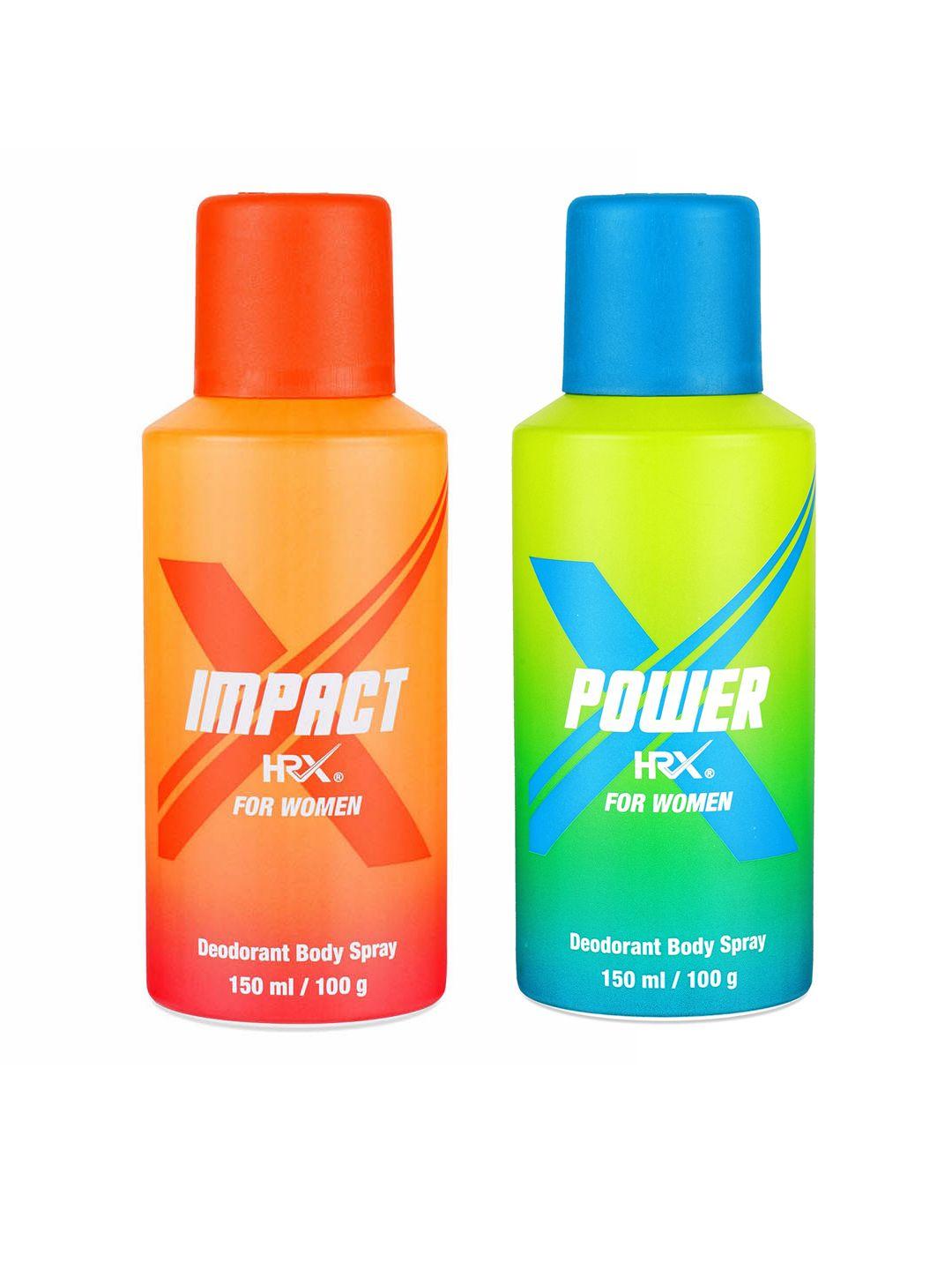hrx women set of impact & power deodorant - 150 ml each