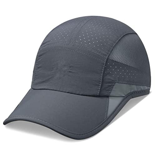 hsr unstructured reflective lightweight breathable stylish sports soft hat cap for men and women (dark grey, polyester, free size)