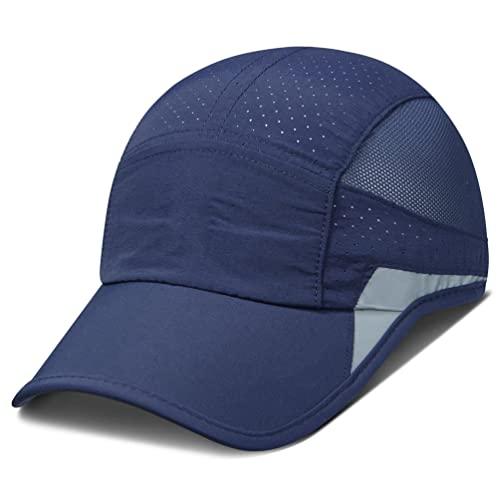 hsr unstructured reflective lightweight breathable stylish sports soft hat cap for men and women (navy blue, polyester, free size)