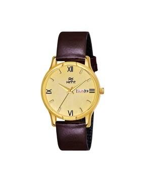 ht-gr350-gld-brw analogue watch with synthetic strap