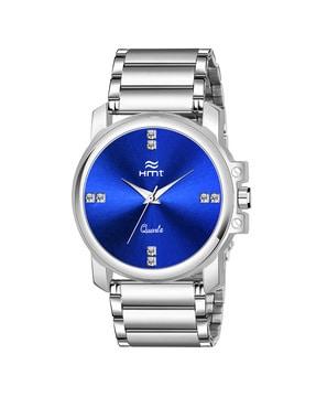 ht-gr816-blu-ch analogue watch with stainless steel strap