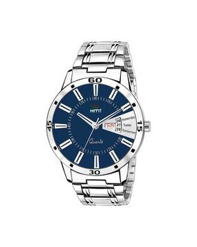 ht-gr8416-blu-ch analogue watch with stainless steel strap