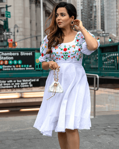 https:floral bunch embroidered cotton dress