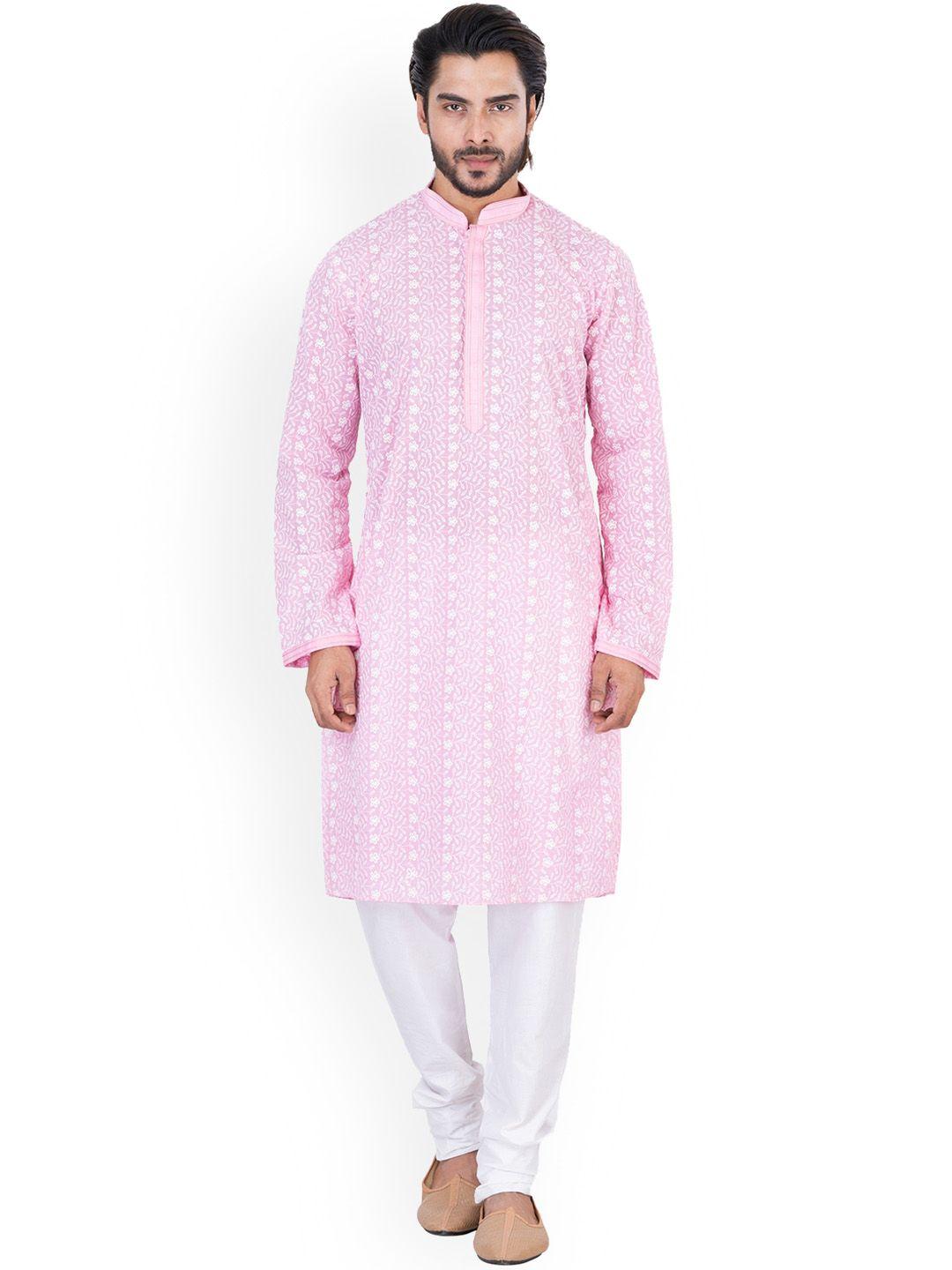 hu - handcrafted uniquely floral embroidered kurta