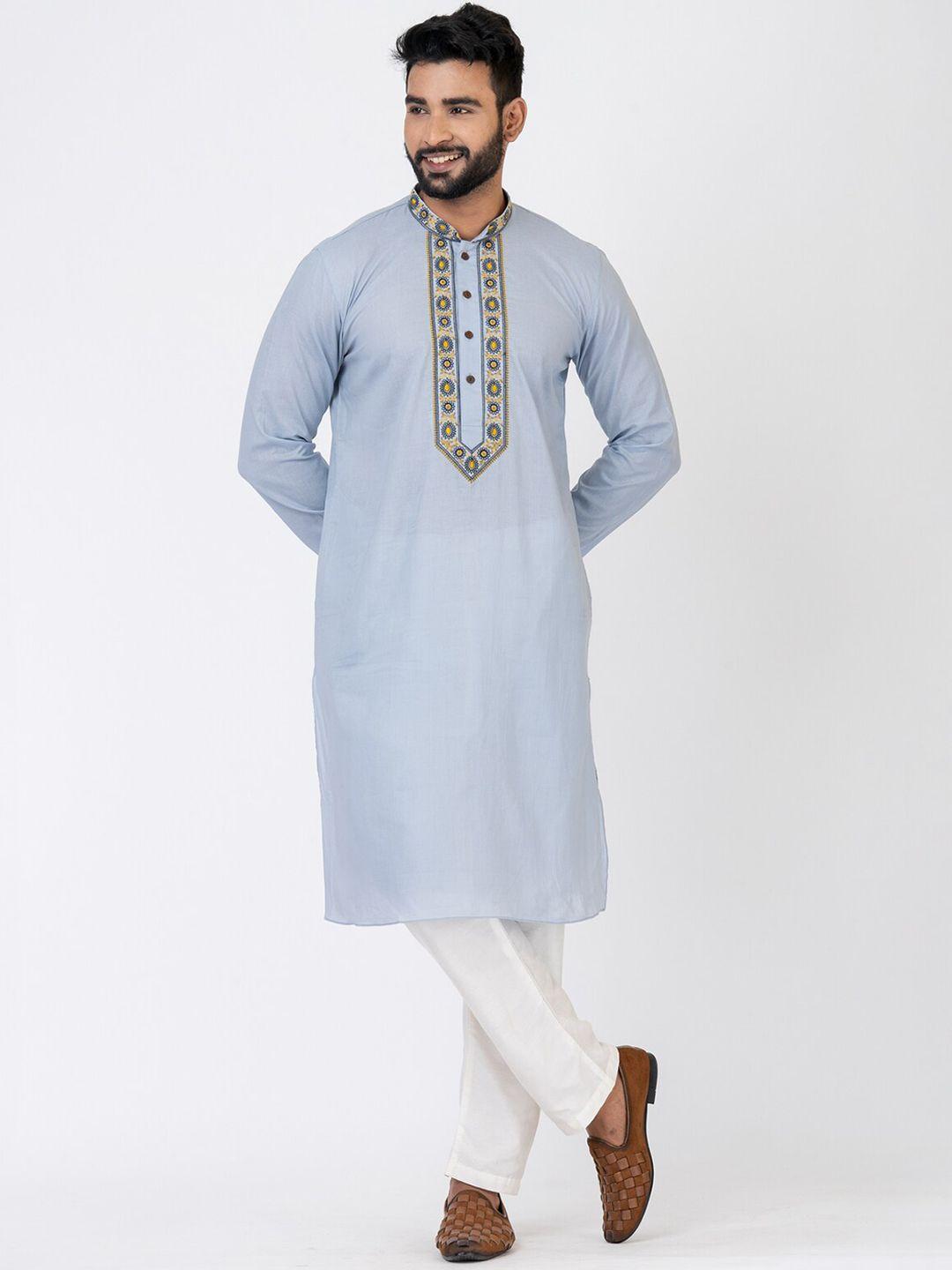 hu - handcrafted uniquely mandarin collar straight kurta