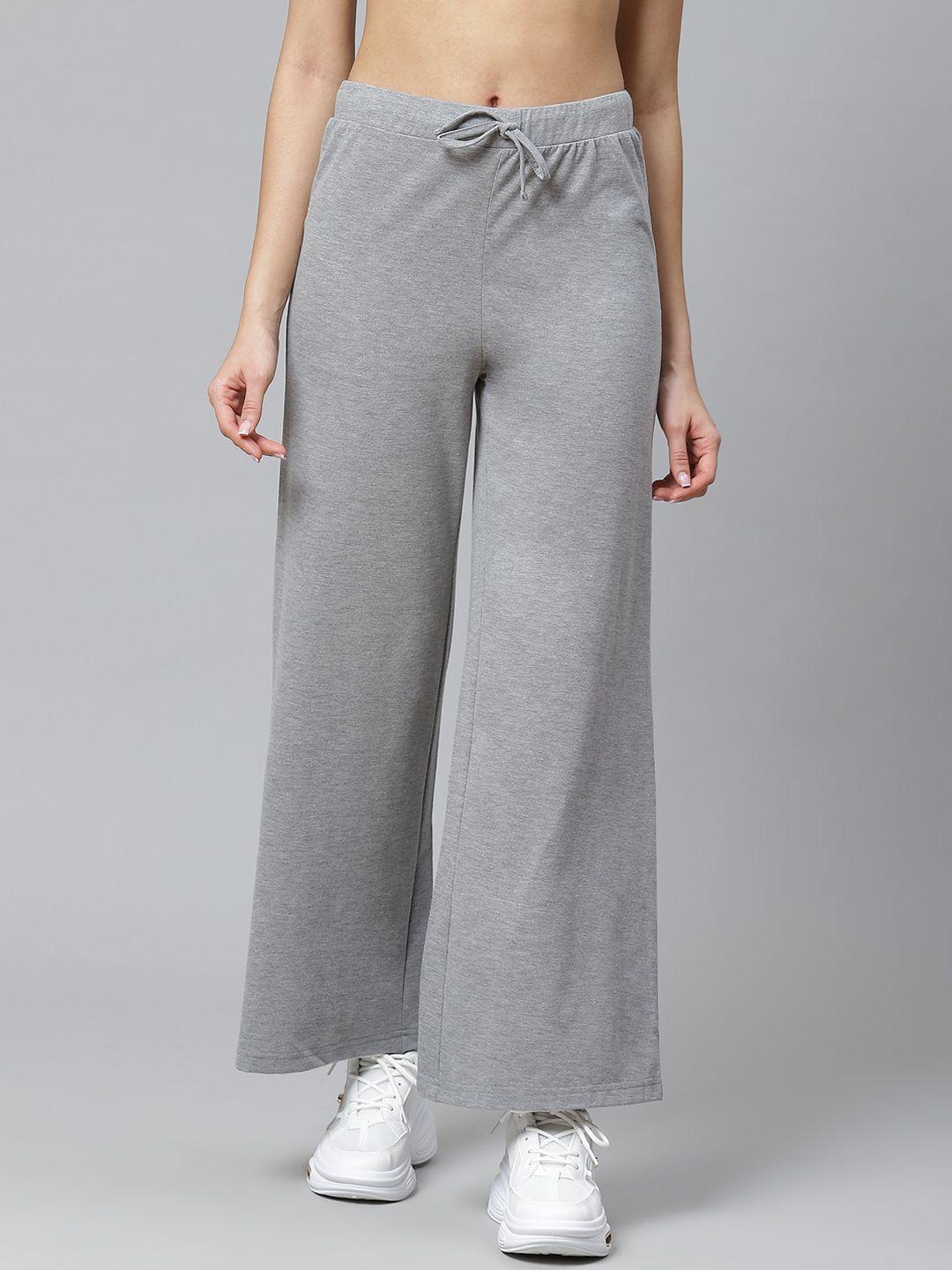 hubberholme-women-grey-melange-solid-knitted-track-pants