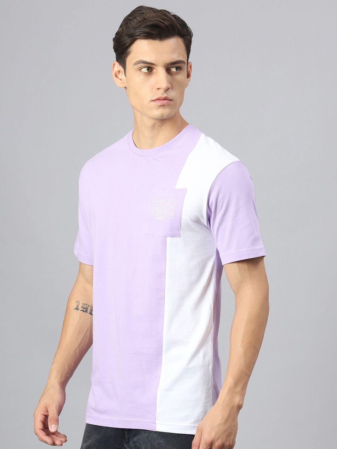 hubberholme colourblocked pure cotton casual relaxed fit t-shirt