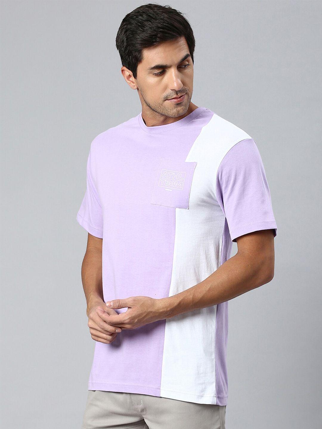 hubberholme colourblocked relaxed fit pure cotton t-shirt