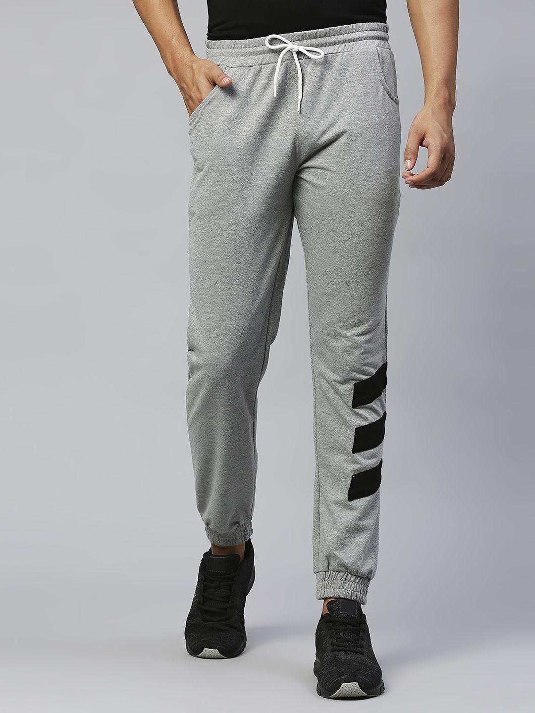 hubberholme men grey melange solid slim fit joggers