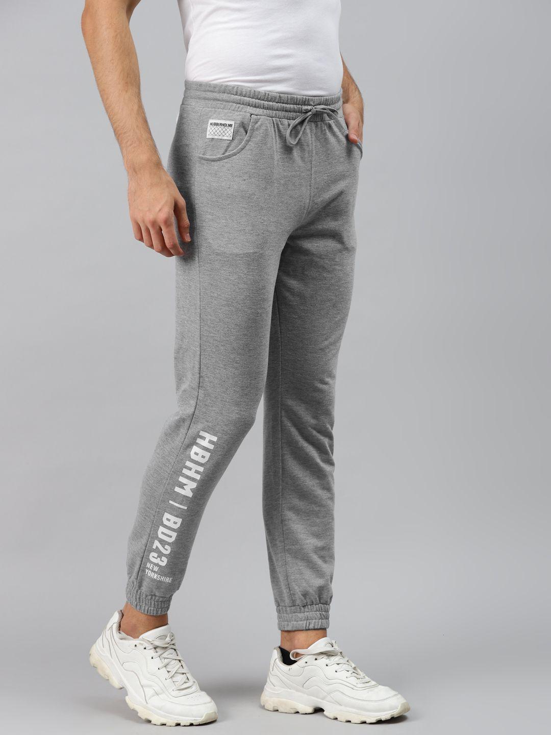 hubberholme men grey solid joggers