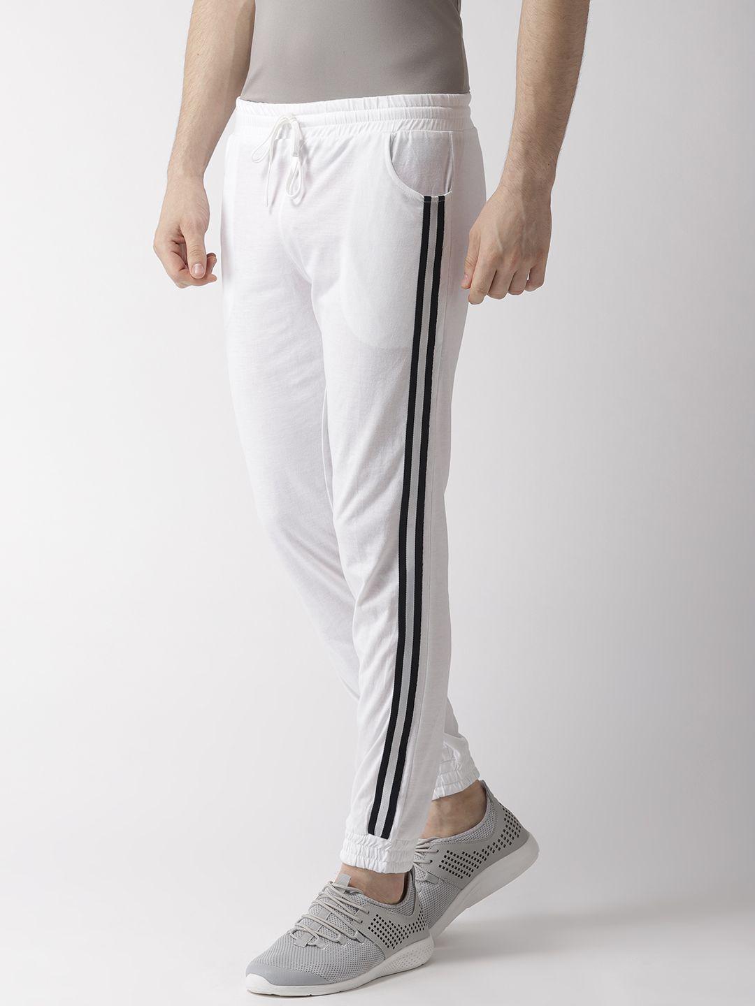 hubberholme men white solid slim fit joggers