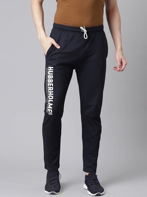 hubberholme navy blue slim fit trackpants