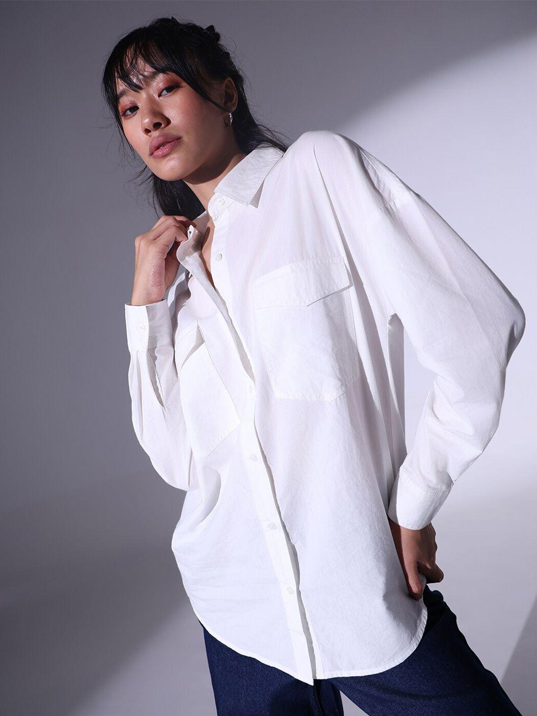 hubberholme relaxed spread collar oversized pure cotton casual shirt