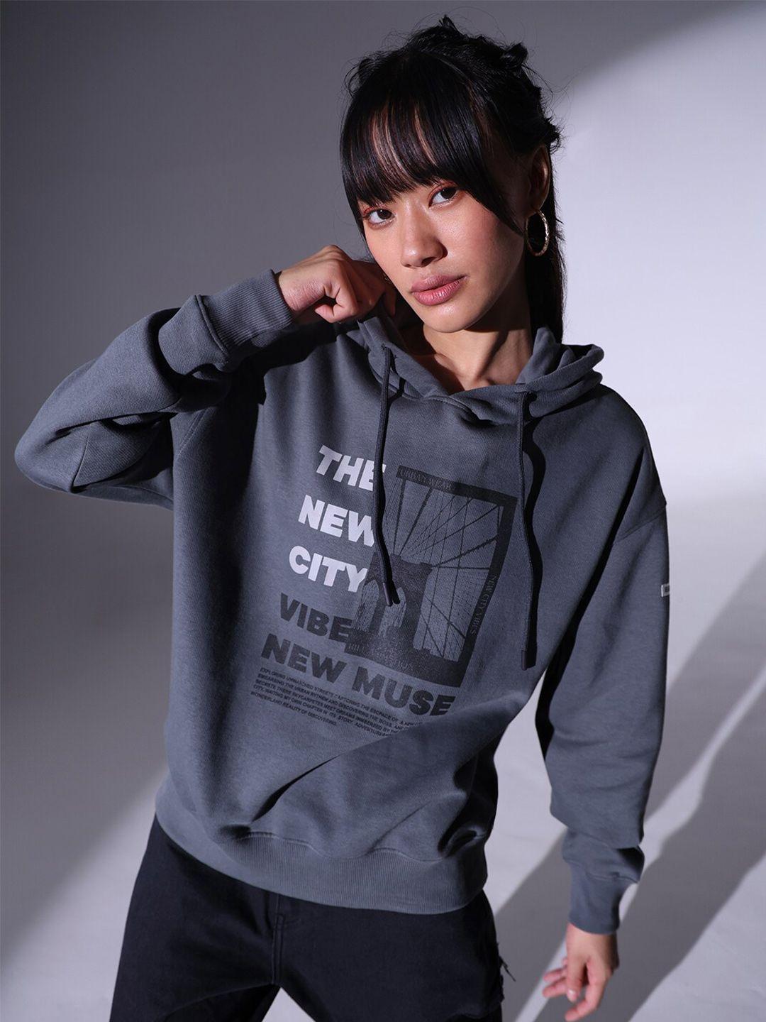 hubberholme typography printed hooded sweatshirt