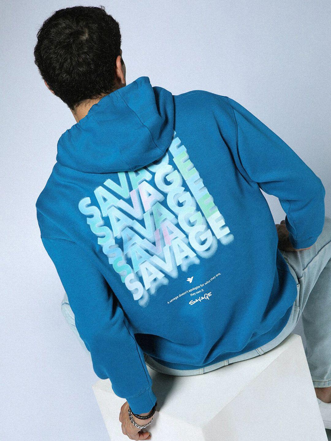hubberholme typography printed hooded sweatshirt