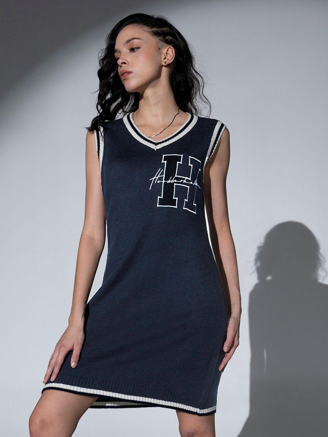 hubberholme typography printed sleeveless acrylic t-shirt dress