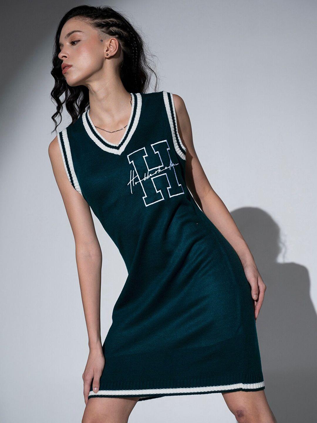 hubberholme typography printed sleeveless acrylic t-shirt dress