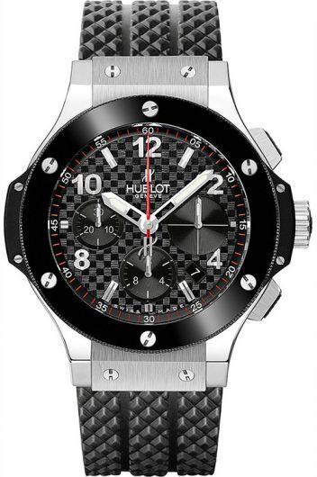 hublot big bang black dial automatic watch with rubber strap for men - 341.sb.131.rx