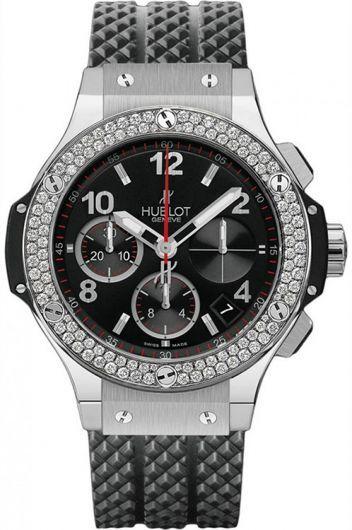 hublot big bang black dial automatic watch with rubber strap for men - 341.sx.130.rx.114