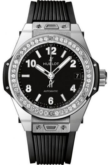 hublot big bang black dial automatic watch with rubber strap for women - 465.sx.1170.rx.1204