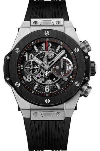 hublot big bang skeleton dial automatic watch with rubber strap for men - 411.nm.1170.rx