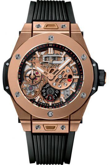 hublot big bang skeleton dial manual winding watch with rubber strap for men - 414.oi.1123.rx