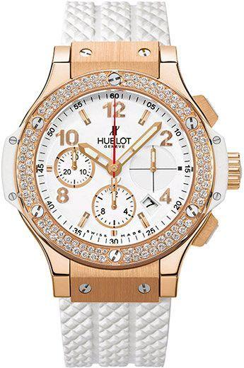 hublot big bang white dial automatic watch with rubber strap for men - 341.pe.230.rw.114