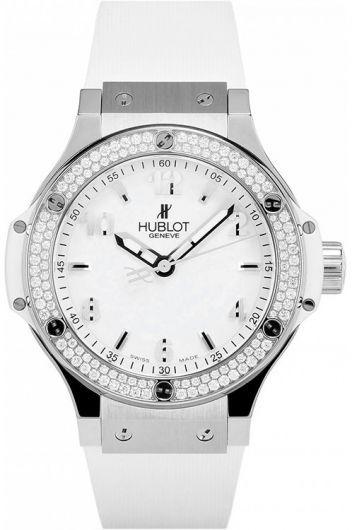 hublot big bang white dial quartz watch with rubber strap for women - 361.se.2010.rw.1104