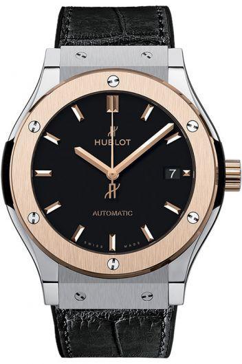 hublot classic fusion black dial automatic watch with leather strap for men - 511.no.1181.lr