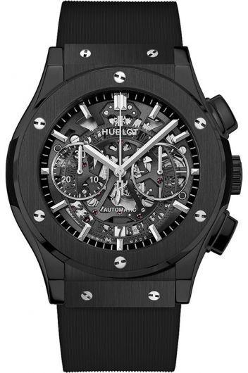 hublot classic fusion skeleton dial automatic watch with rubber strap for men - 525.cm.0170.rx