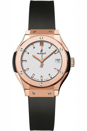 hublot classic fusion white dial quartz watch with rubber strap for women - 581.ox.2611.rx