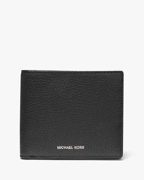 hudson pebbled leather slim bi-fold wallet