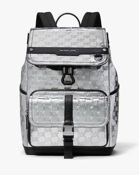 hudson logo embossed metallic backpack