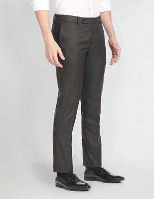 hudson regular fit twill formal trousers