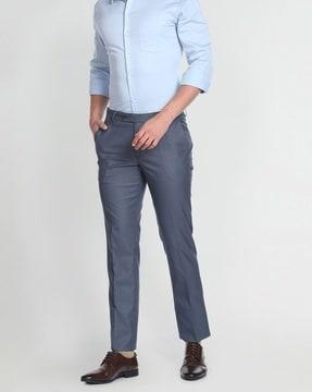 hudson tailored fit flat-front trousers