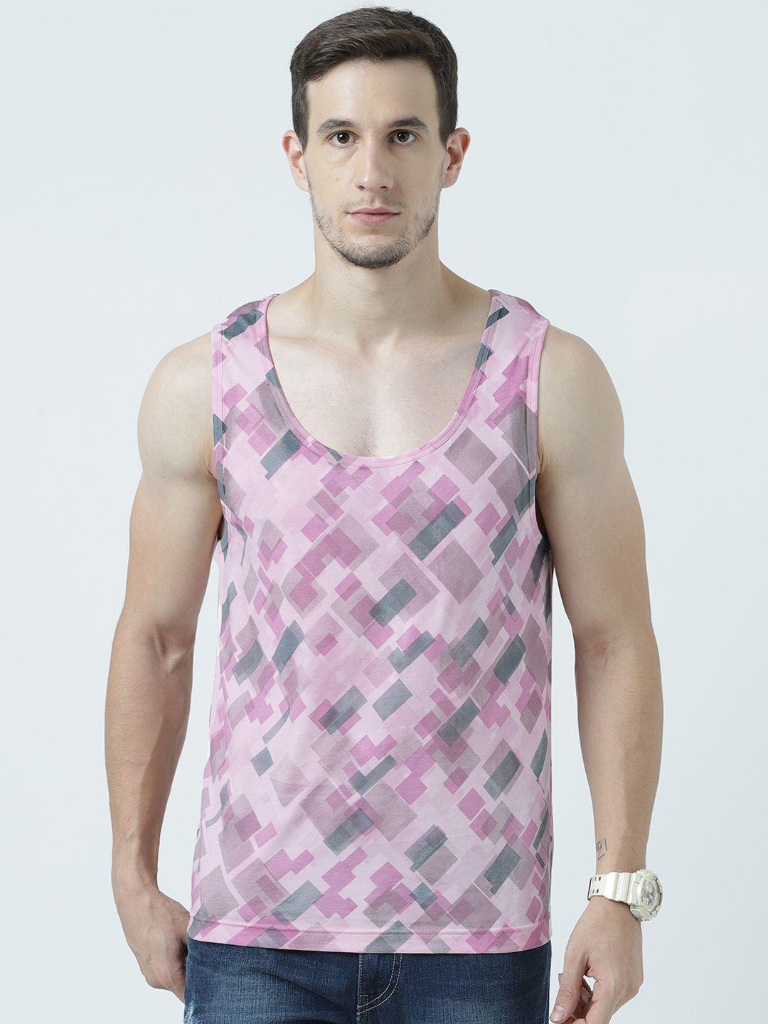 huetrap men pink printed scoop neck t-shirt